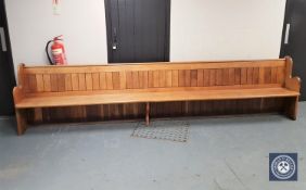 A 12' oak church pew