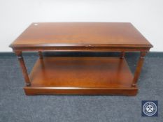 A contemporary two-tier coffee table