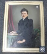 A portrait of a woman in early 19th century dress