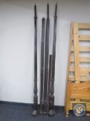 A set of four Victorian mahogany bed posts,