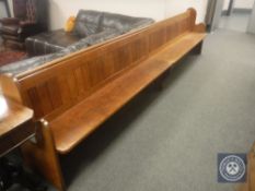 A 12' oak church pew