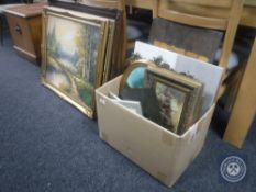 Three framed oils on canvas,