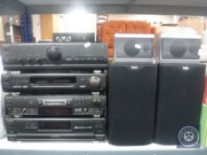 Four Technics hifi separates including integrated amplifier SU-V500,