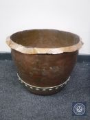 A Victorian copper banded circular planter