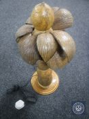 A 20th century wooden table lamp in the form of a tree