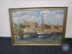 A late 20th century continental oil on canvas,