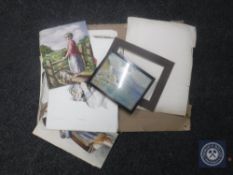 A collection of 19th century watercolour drawings