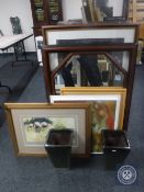 A mahogany framed mirror,