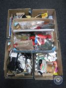 Five boxes of train accessories and modelling pieces