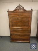 A 19th century mahogany secretaire chest,