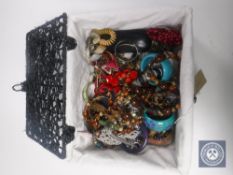 A basket of costume jewellery