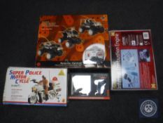 A remote controlled Meccano construction set together with a Hayes model engine,