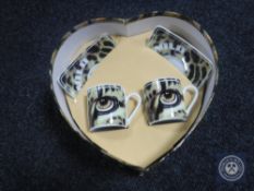 Sixty-six Paul Cardew Wild Heart espresso coffee gift sets in twelve boxes