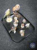 A tray of eight bird figures including Goebel,