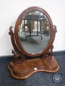 A Victorian mahogany dressing table mirror
