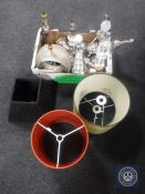 A box of contemporary table lamps,