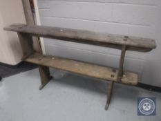 Two antique wooden benches