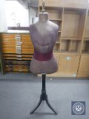 A Danish Bustefabrik vintage dress maker's dummy on stand