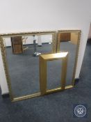 Three gilt framed mirrors