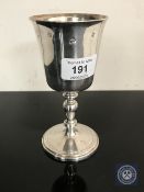 A presentation silver goblet, 'Ron Jon, Chaplain Eastbourne College...