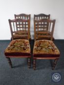 A set of four Victorian dining chairs