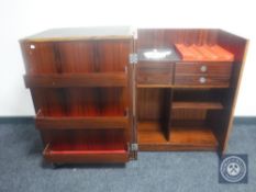 A mid 20th century rosewood effect cocktail cabinet
