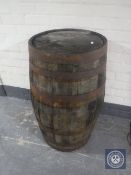 An oak coopered barrel