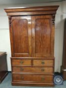 An early Victorian mahogany linen press,