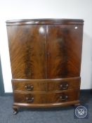 A mahogany Queen Anne style linen cupboard