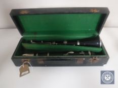 A cased clarinet