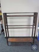 A mahogany Arts and Crafts towel rail