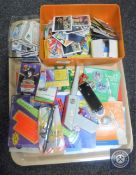 A box of four sets Apollo series badges, collectors cards UFO, Dr Who, Captain Scarlet,