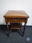 A Victorian mahogany envelope card table
