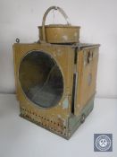 A vintage railway lamp