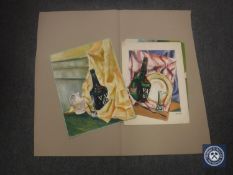 Donald James White : Still Life with VAT69, oil on paper, signed, dated Dec '62, 50 cm x 39 cm,