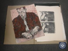 Donald James White : Monsieur Degas, monoprint, 80 cm x 60 cm, together with four similar,