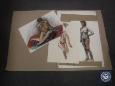 Donald James White : Karen, colour chalks, signed with initials, dated 24/3/87, 42 cm x 60 cm,