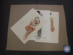 Donald James White : Catriona, colour chalks, signed with initials, dated '82, 40 cm x 59 cm,