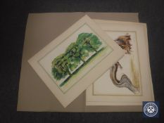 Donald James White : Three Trees, watercolour, signed, dated June '77, 33 cm x 53 cm,