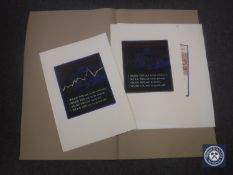 Donald James White : I Warn You Not To Be Ordinary, monoprint, signed, dated 9/6/87, 59 cm x 42 cm,