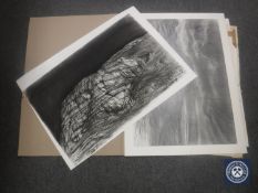 Donald James White : Ullapool, black wash, signed with initials, dated 27/1/89, 56 cm x 84 cm,