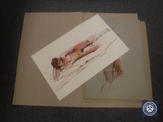 Donald James White : Kate, colour chalks, signed with initials, dated Nov '82, 47 cm x 76 cm,