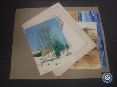 Donald James White : Glen Clara, colour chalks, signed, dated 19/2/83, 59 cm x 42 cm,