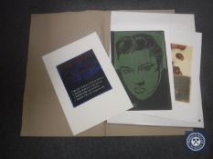 Donald James White : I Warn You Not To Be Ordinary, monoprint, signed, dated 9/6/87, 59 cm x 42 cm,