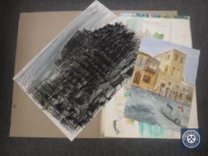 Donald James White : Giant's Causeway, colour chalks, signed with initials, dated '90,