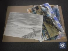 Donald James White : Ullapool, pencil, signed, dated 27/6/83, 59 cm x 84 cm,