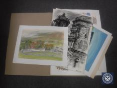 Donald James White : Kettlewell, Yorkshire, colour chalks, signed, dated 22/10/82, 42 cm x 61 cm,