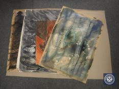 Donald James White : Tombstone, watercolour, 83 cm x 60 cm, together with four similar,