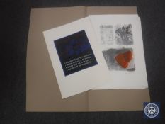 Donald James White : I Warn You Not To Be Ordinary, monoprint, signed, dated 9/6/87, 59 cm x 42 cm,