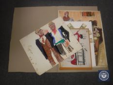 Donald James White : Wedding Guests, mixed media, signed, dated '66, 52 cm x 64 cm,